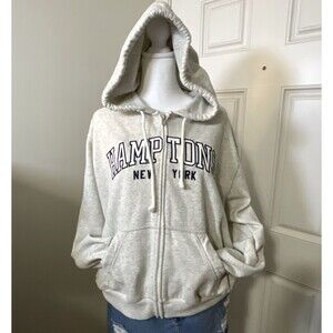 HOLLISTER | JACKET Grey & White Hampton New York hoodie Side Medium